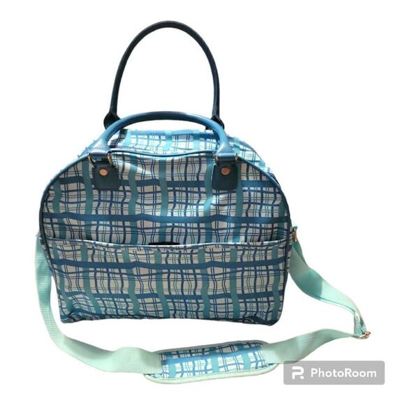 Teal Tote Computer Bag with Strap - Picture 1 of 8